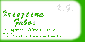 krisztina fabos business card